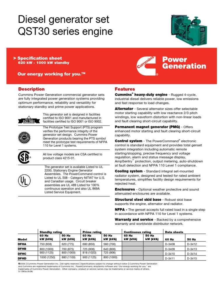 DFHD - Model Specification Sheet | PDF | Components | Electrical ...