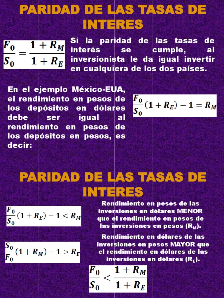 Paridad de Las Tasas de Interes Arbitraje Tipo de cambio