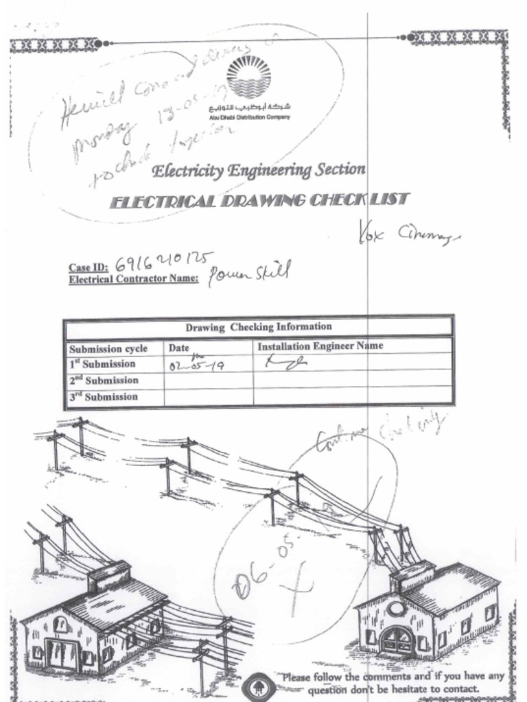 Abu Dhabi-Electrical Drawings Check List | PDF