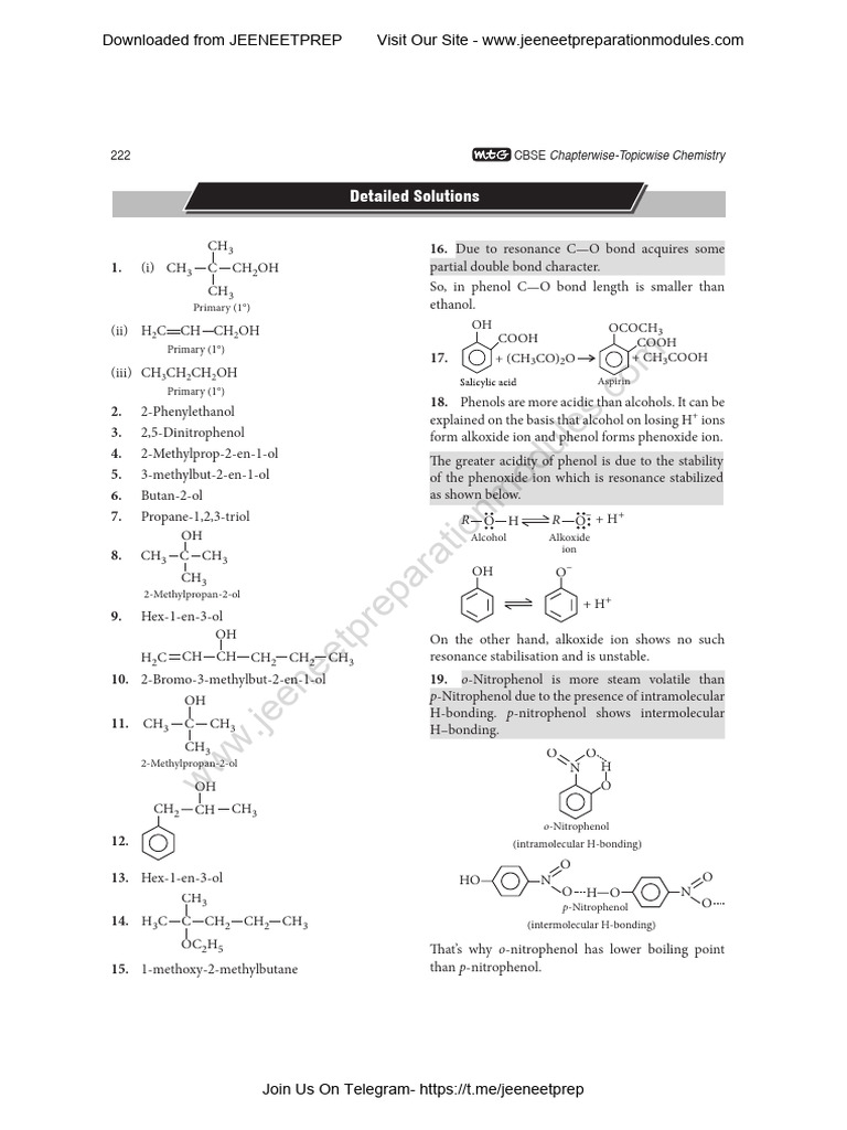CBSE Chemistry: Alcohols and Phenols Guide | PDF | Ether | Methyl Group