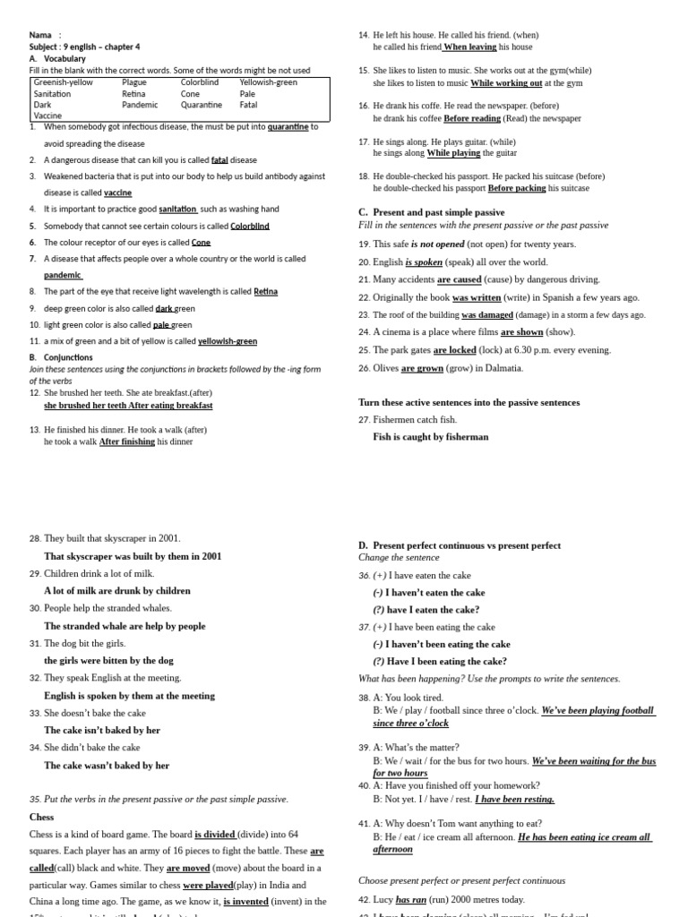 English Vocabulary and Grammar Exercises | PDF | English Language