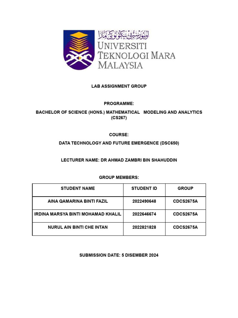 Lab Assignment Group Dsc650 | PDF | Table (Database) | Comma Separated ...