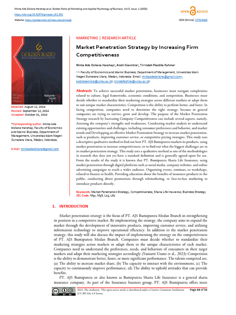 Market Penetration Strategy by Increasing Firm Com | PDF | Marketing ...