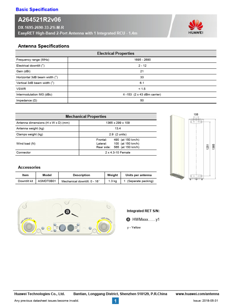 Antenna Specifications: Electrical Properties | PDF | Electronics ...