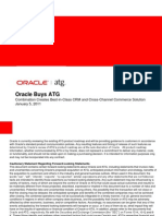 Oracle Buys ATG: Combination Creates Best-in-Class CRM and Cross-Channel Commerce Solution January 5, 2011