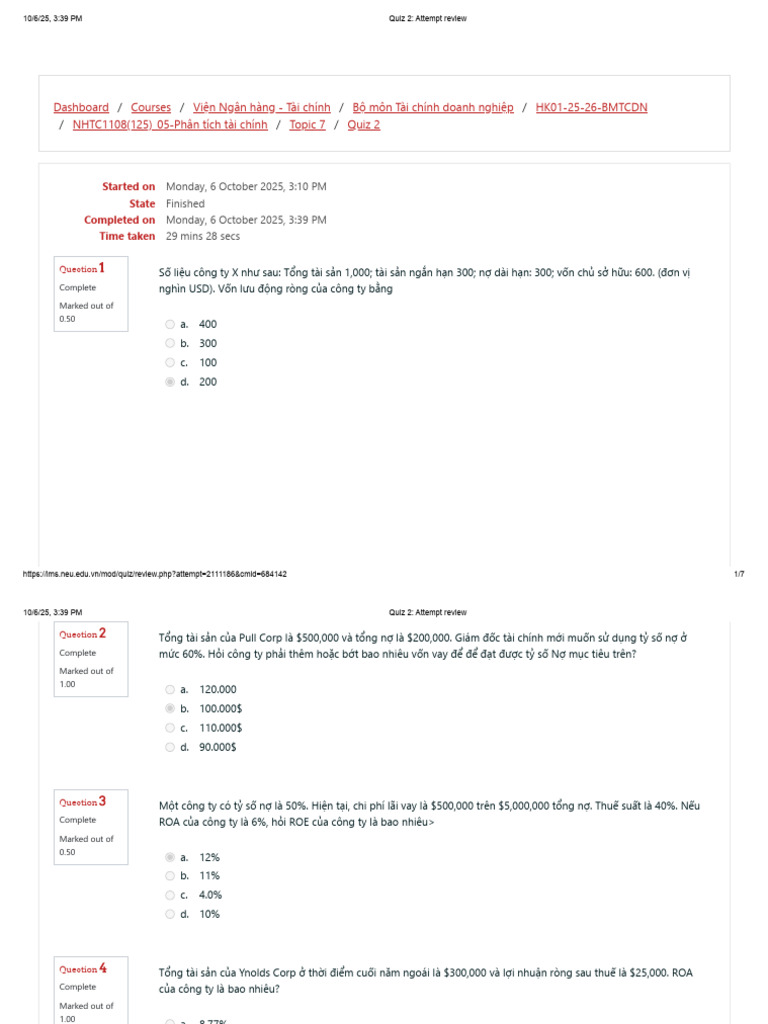 Quiz 2 - Attempt Review | PDF