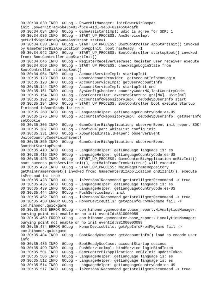 Game Center Startup Process Logs | PDF | Internet Standards | Network ...