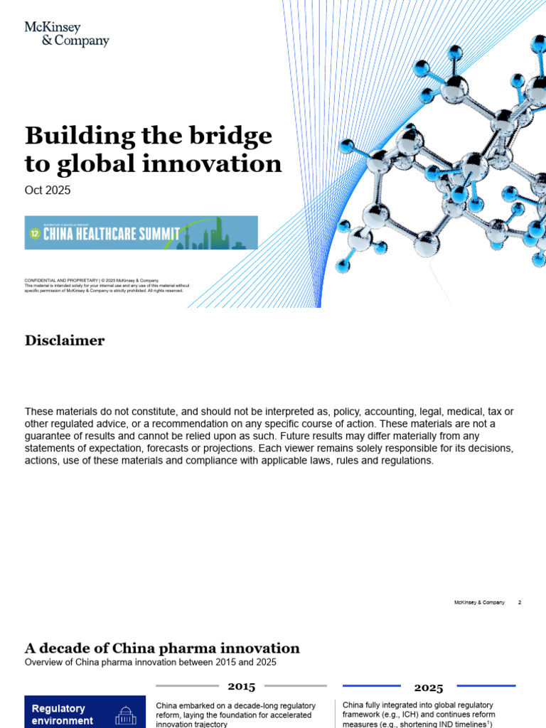 2025 BioCentury China Healthcare Summit - McKinsey Report On China ...