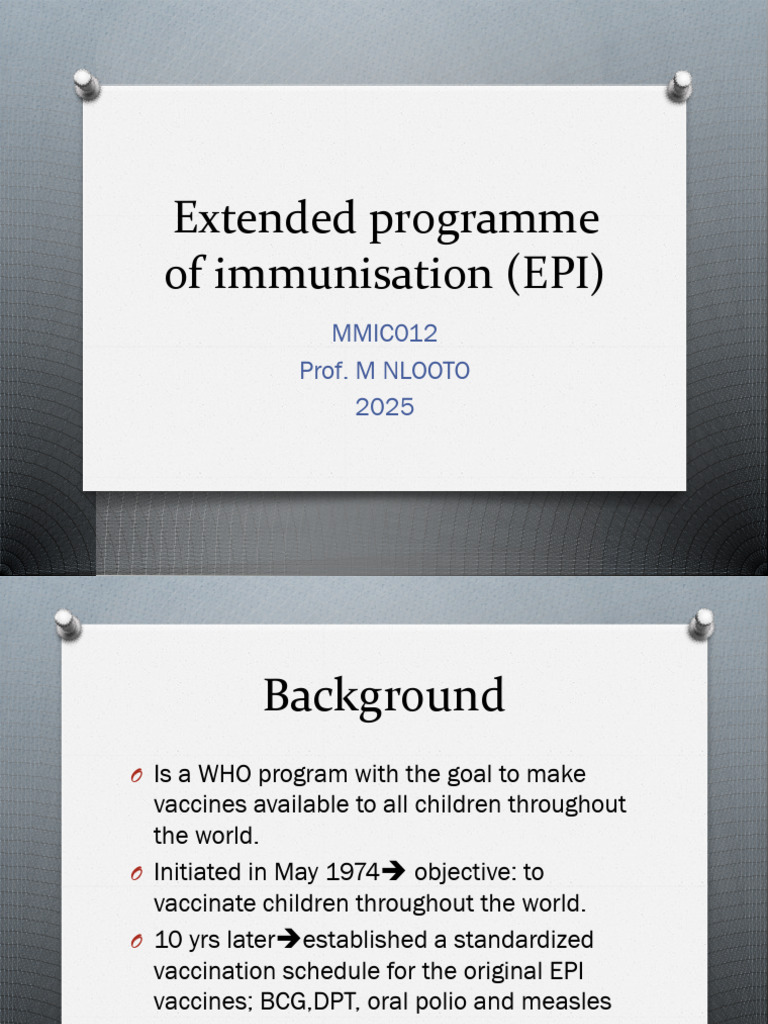 Tutorial 13. EPI-SA and Immunization Schedule PDF | PDF | Vaccines ...