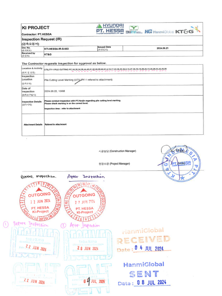 Kti-Hessa-Ir-S-053 - Inspection of Pile Cutting Utility-1 Pc.24, 25, 34 ...