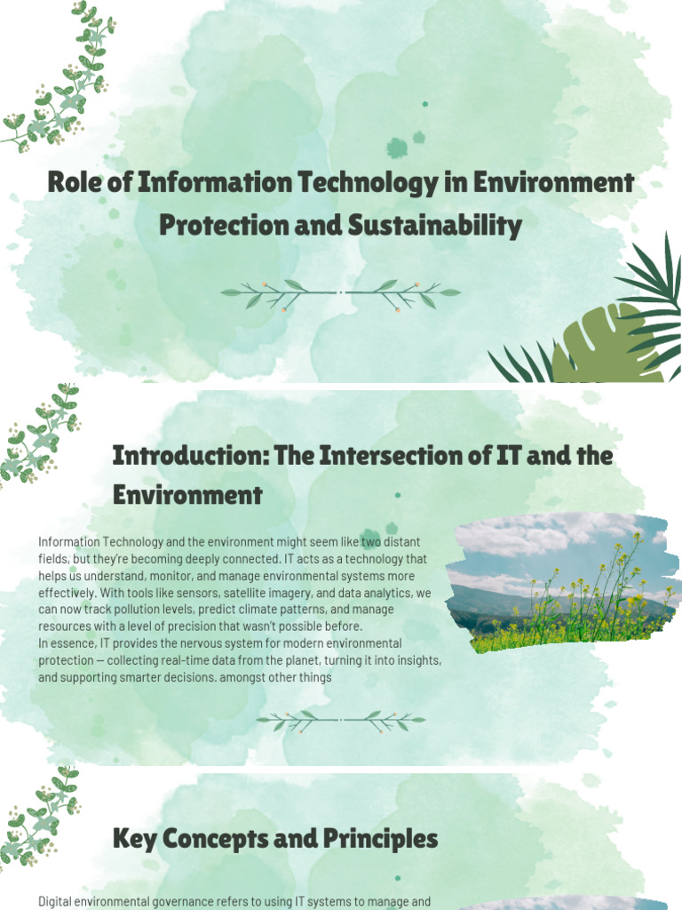 IT's Role in Environmental Sustainability | PDF | Sustainability ...