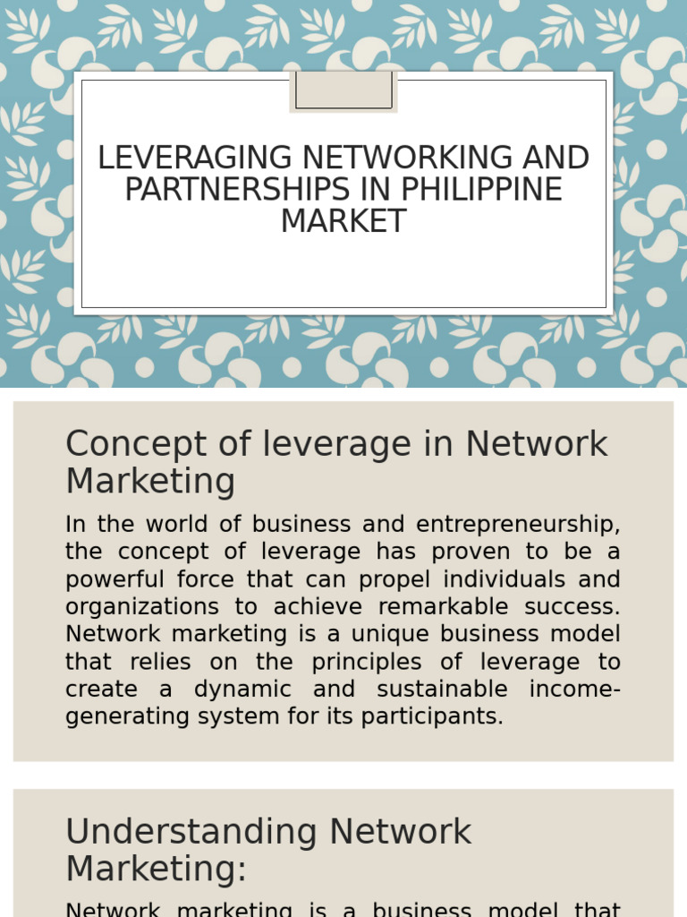 Networking and Partnerships in the Philippines | PDF | Partnership | Income