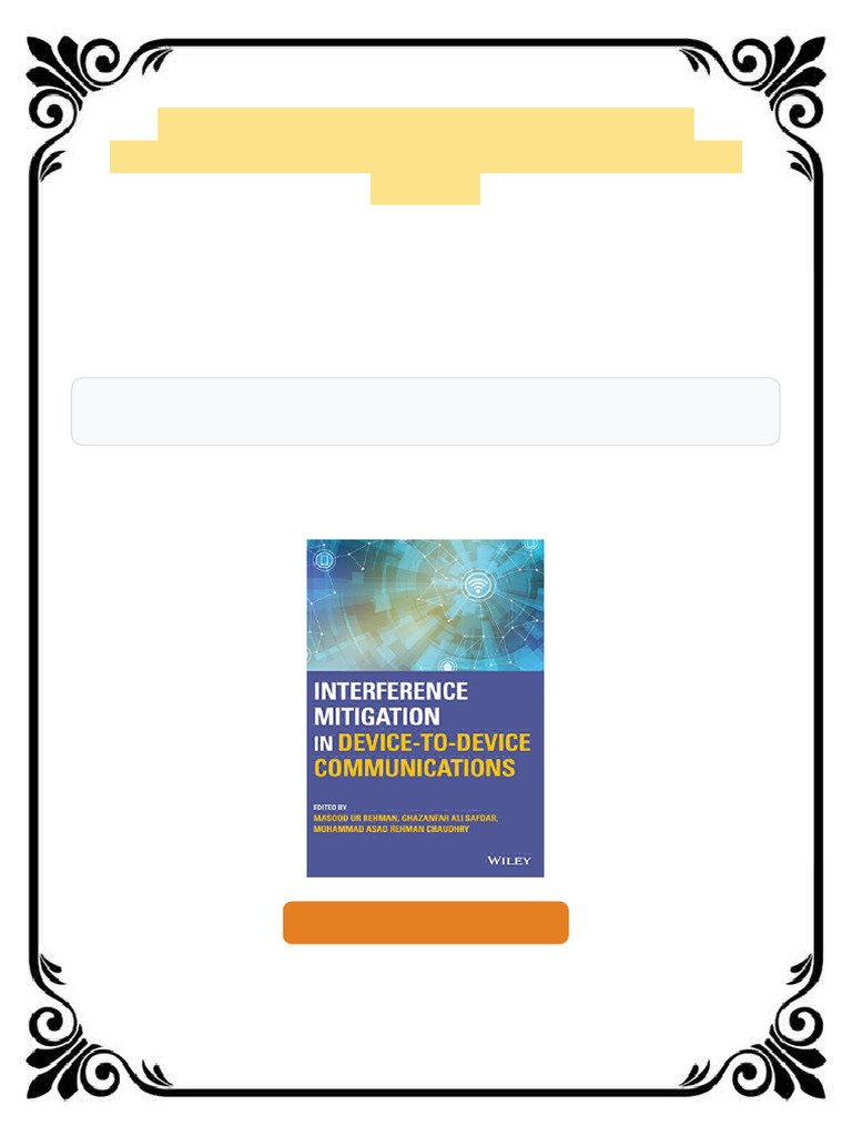 Interference Mitigation in Device To Device Communications 1st Edition ...