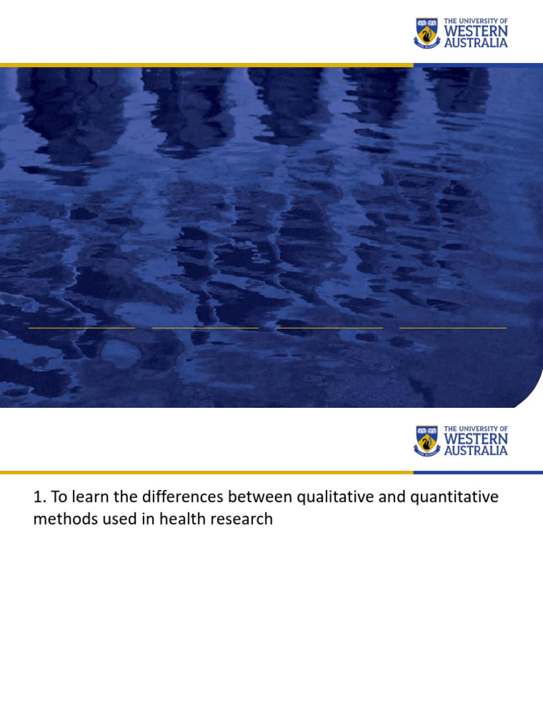 Health Research Methods Overview | PDF | Quantitative Research | Focus ...