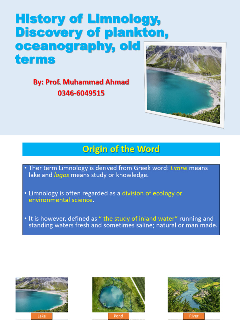 History and Development of Limnology | PDF | Plankton | Phytoplankton