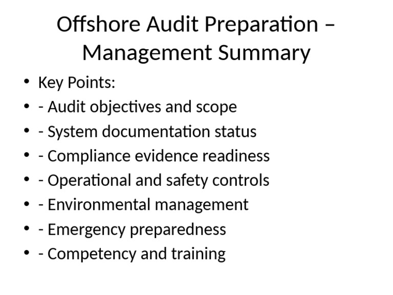 Offshore Audit Prep: Key Management Insights | PDF