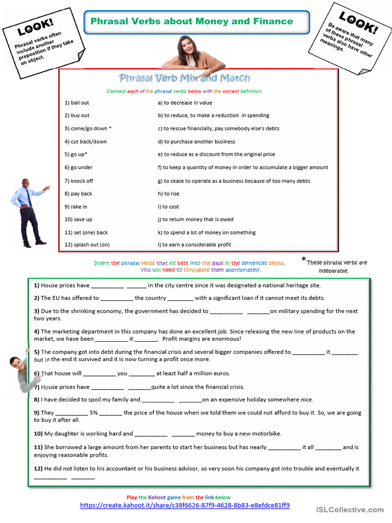 Phrasal Verbs and Their Definitions | PDF | Debt | Prices