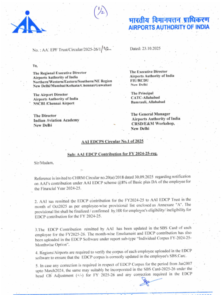 AAI EDCP Contribution Report 2024-25 | PDF