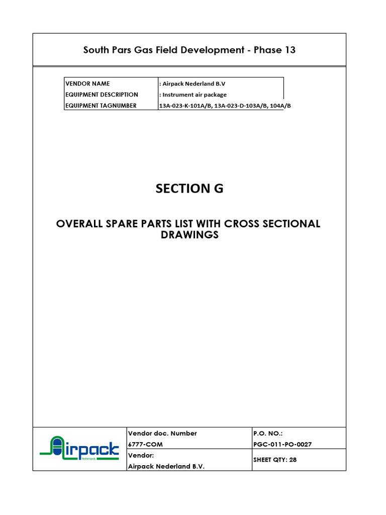 Section G, Spare Parts List | PDF