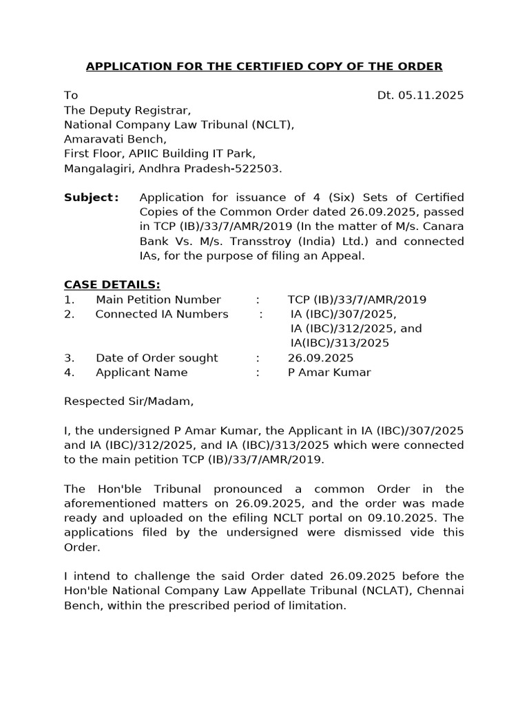 Application for Certified Copies of Order | PDF | Judiciaries | Justice