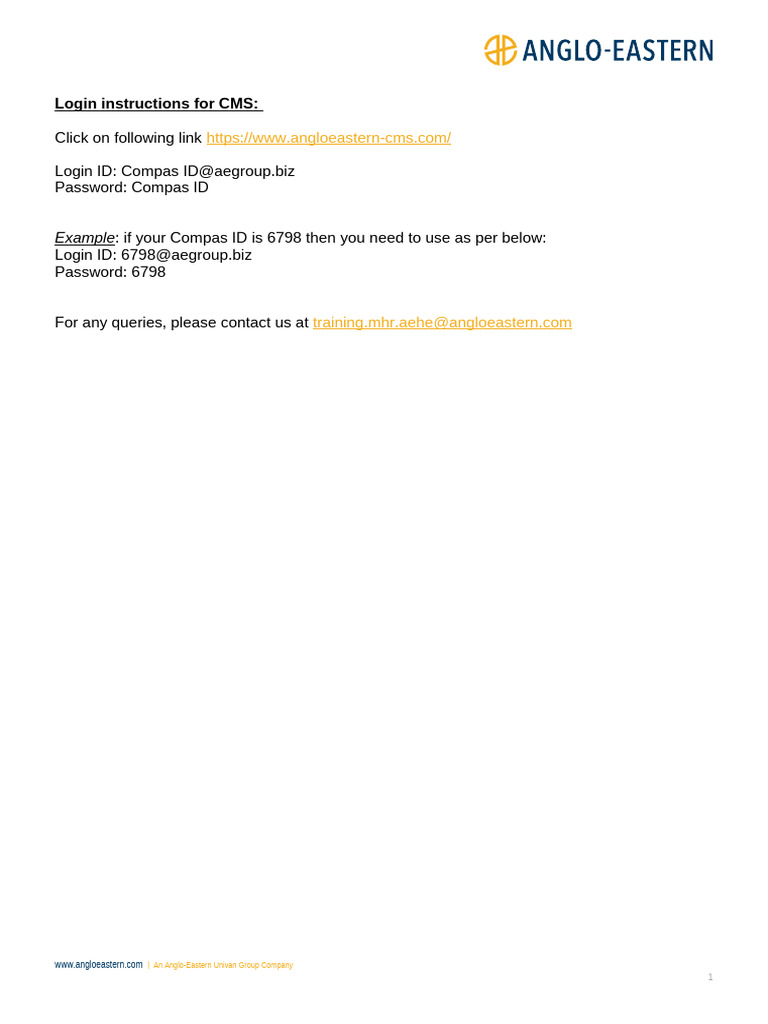 CMS Login Instructions for Users | PDF