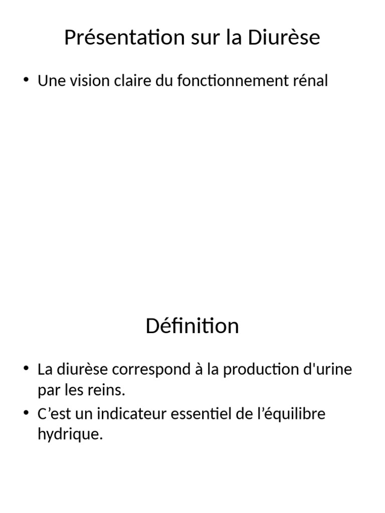 Comprendre la Diurèse et son Importance | PDF