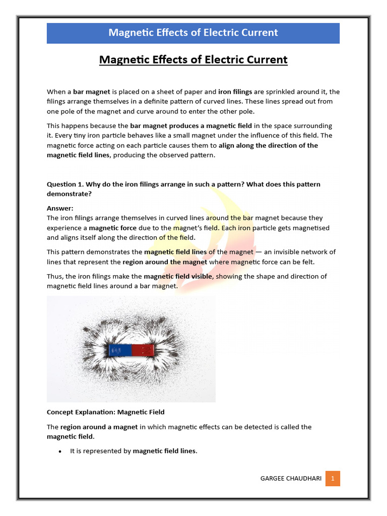Magnetic Effects of Electric Current Explained | PDF | Alternating ...