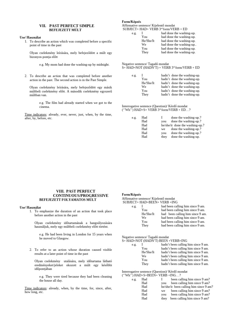 Past Perfect Tenses Explained | PDF | Semantics | Semantic Units