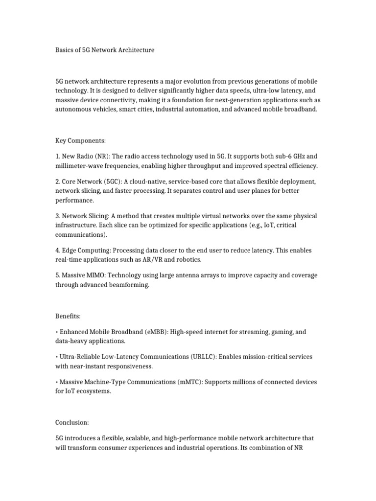 Understanding 5G Network Architecture | PDF