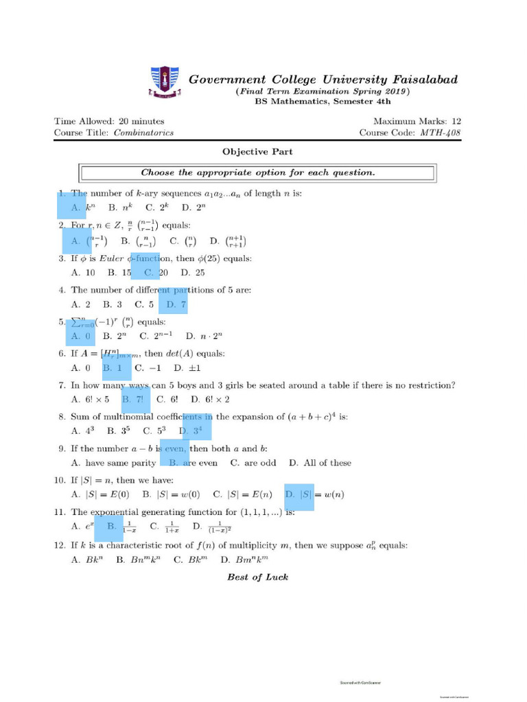 Combinatorics Papers | PDF
