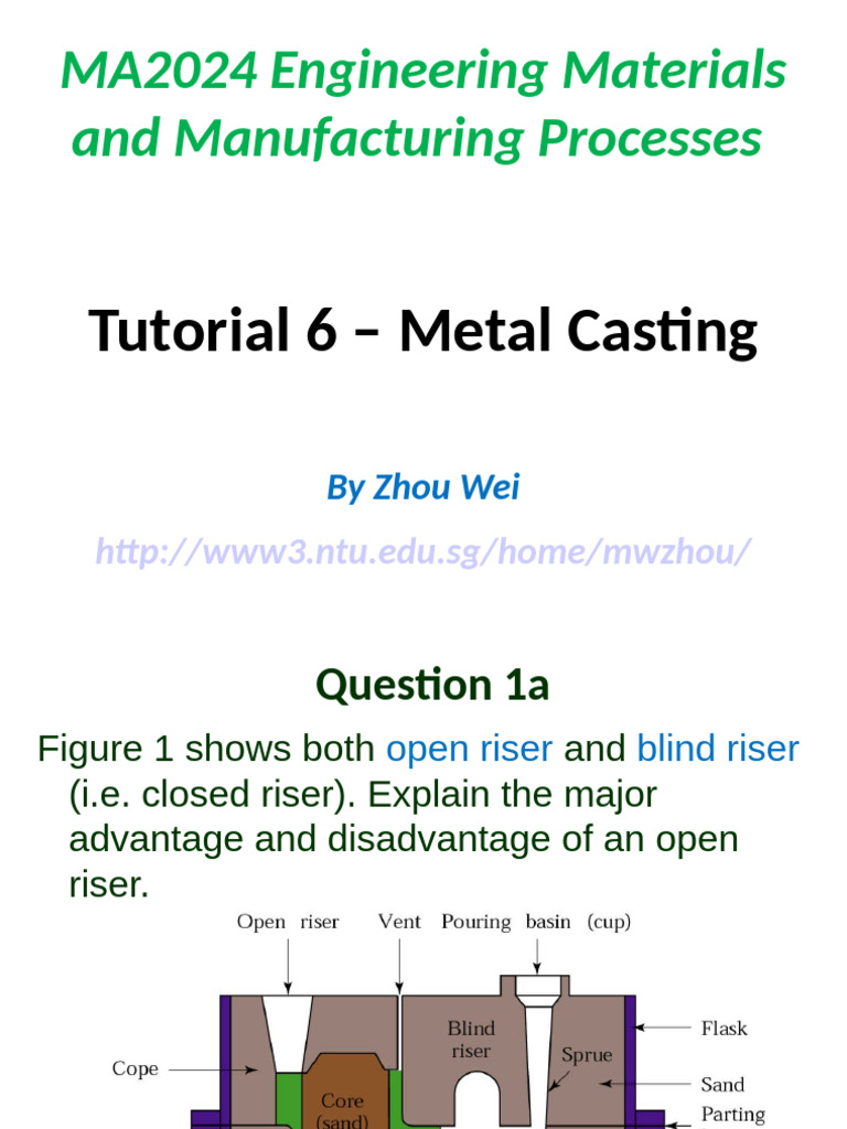 Metal Casting Tutorial: Riser Design & Flow | PDF | Reynolds Number ...