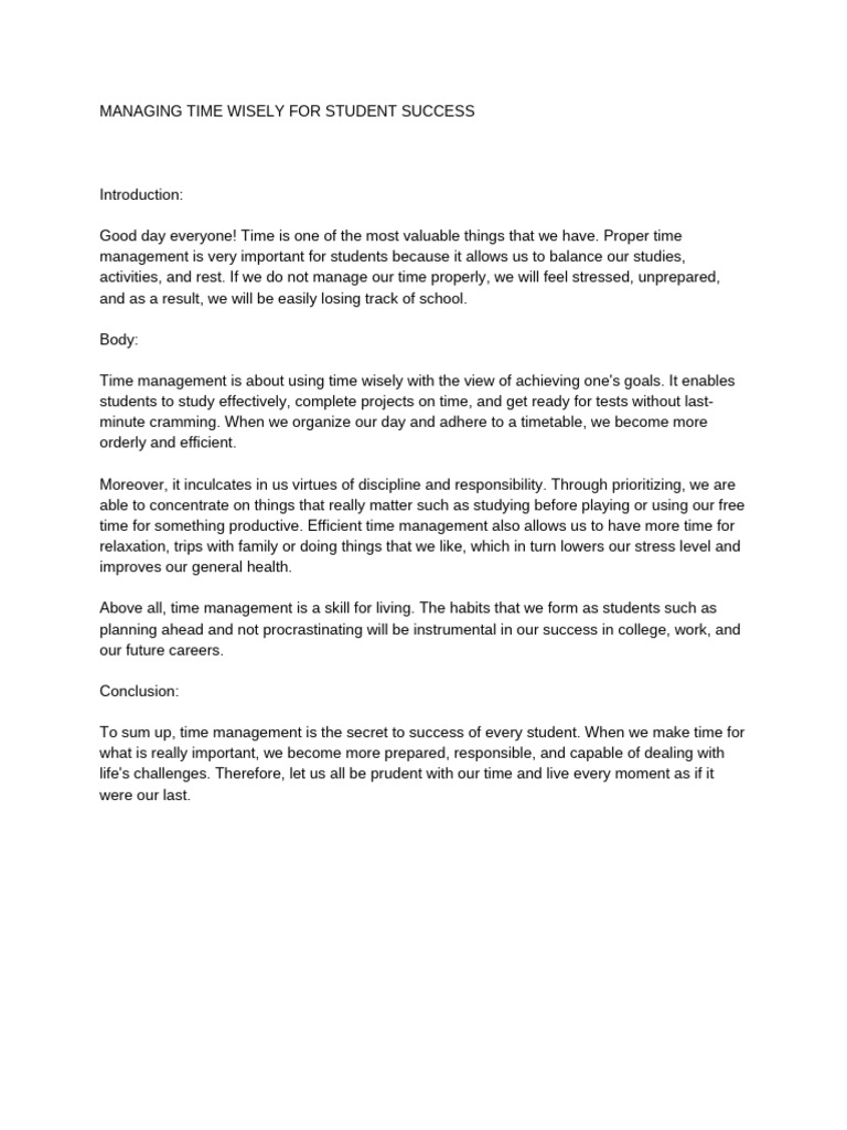 Effective Time Management for Students | PDF