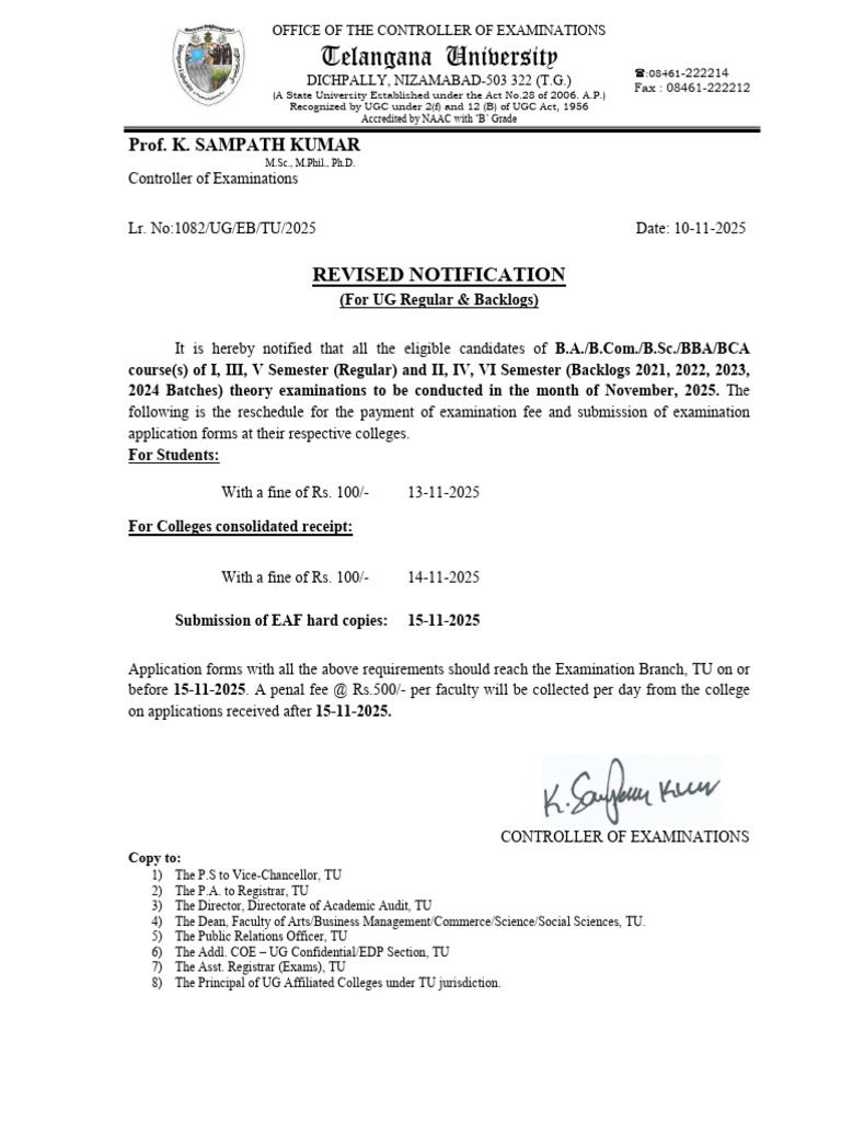 Revised Notification | PDF