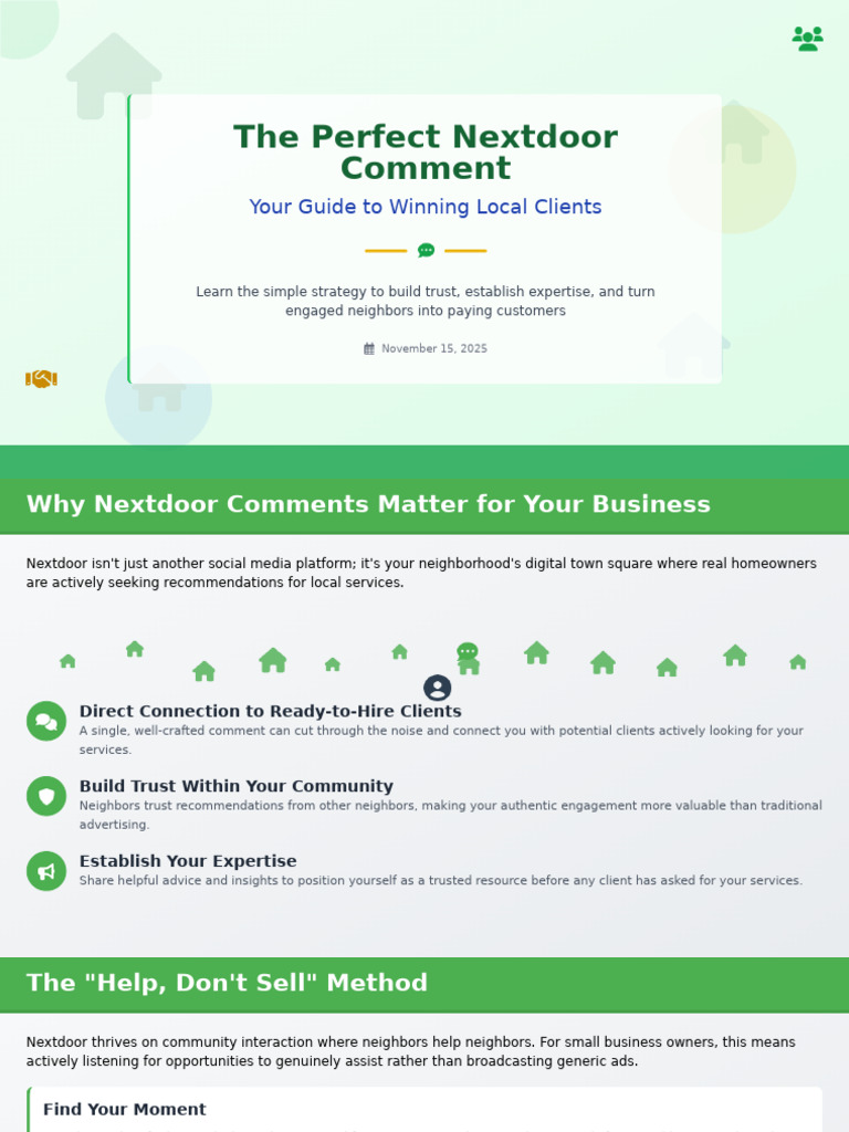 Nextdoor Strategies for Local Clients | PDF | Human Communication ...