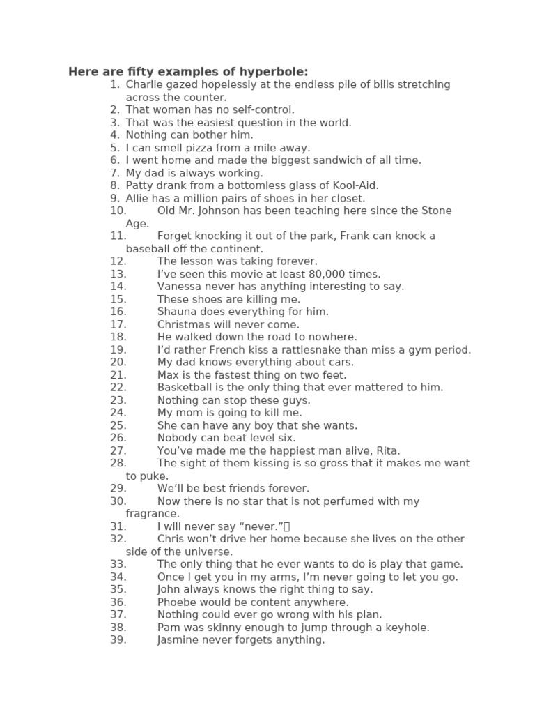 50 Creative Hyperbole Examples | PDF | Chess Theory | Chess