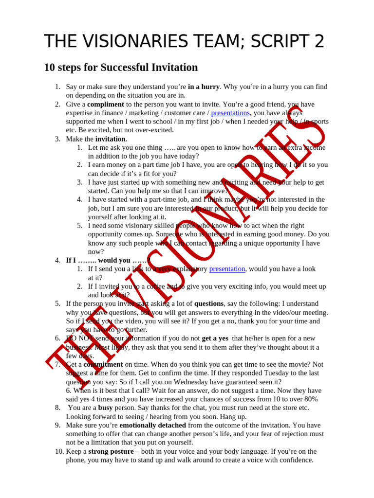 10 Steps for Effective Invitations | PDF