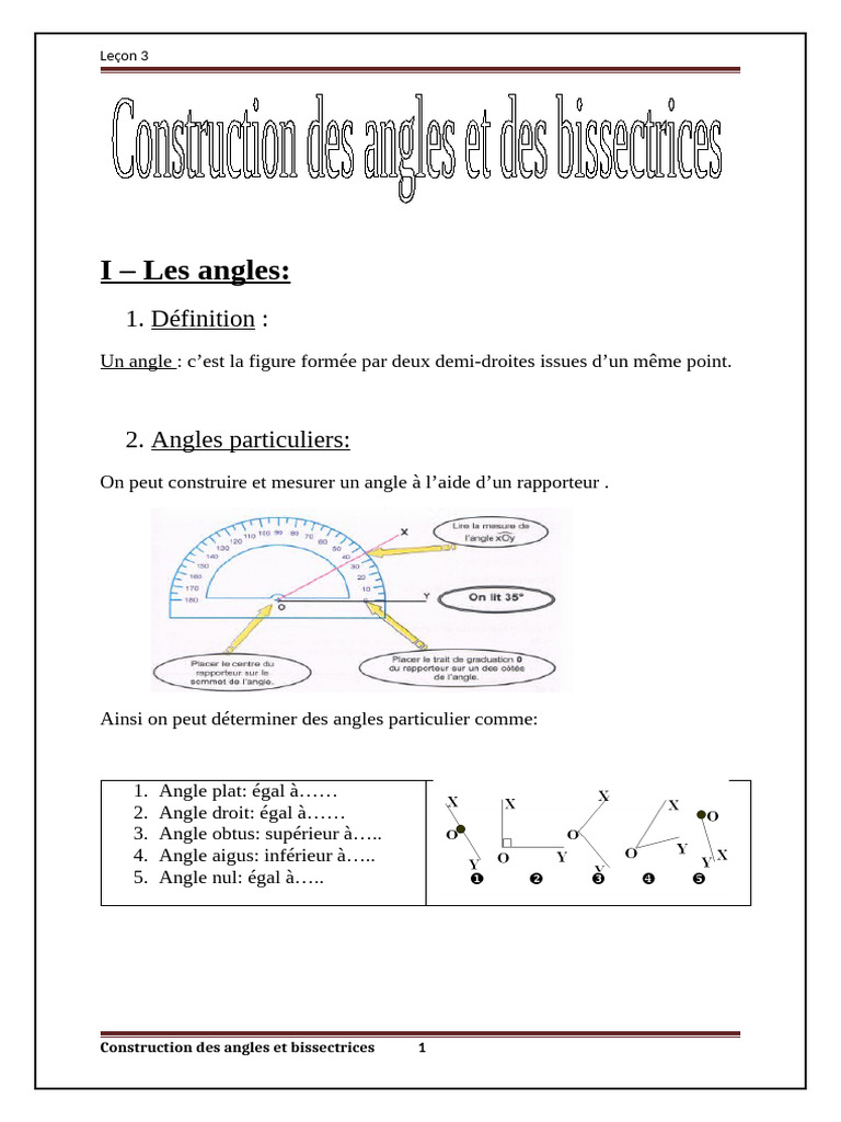 Construction et types d'angles | PDF