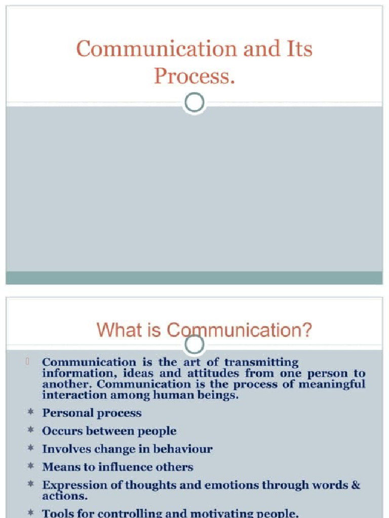 Process of Communication | PDF