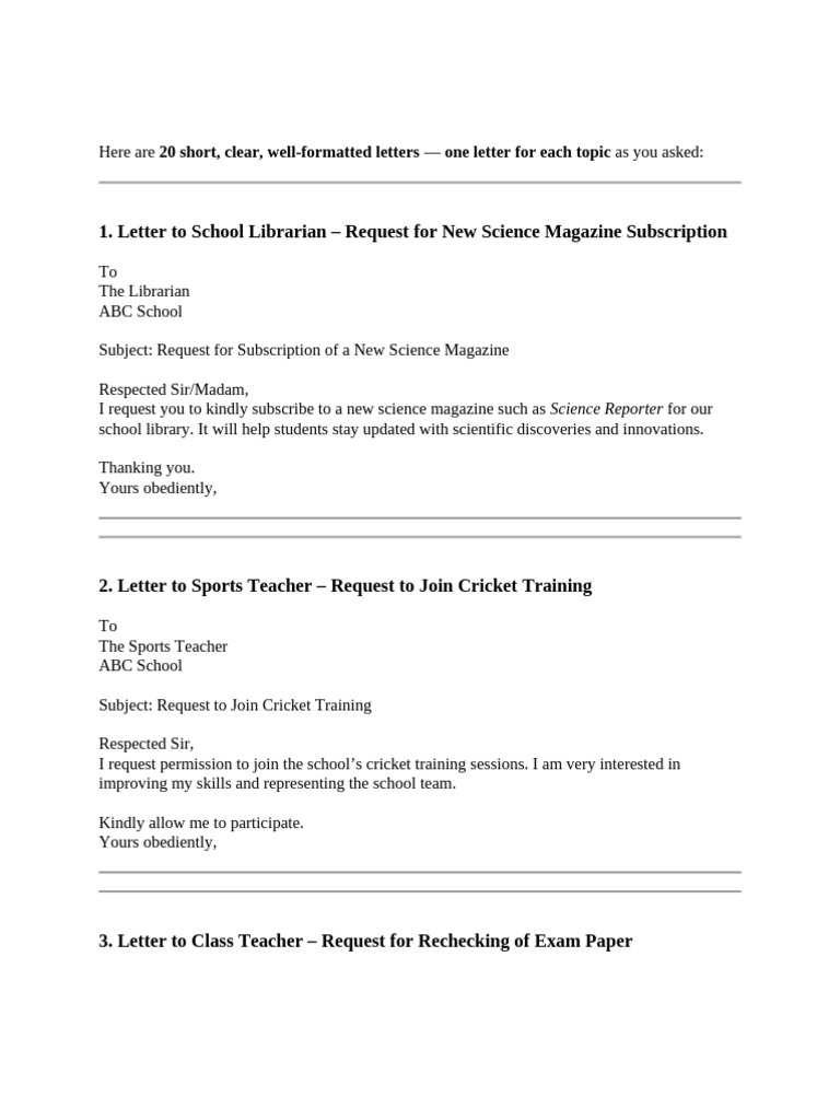 Short Letter | PDF