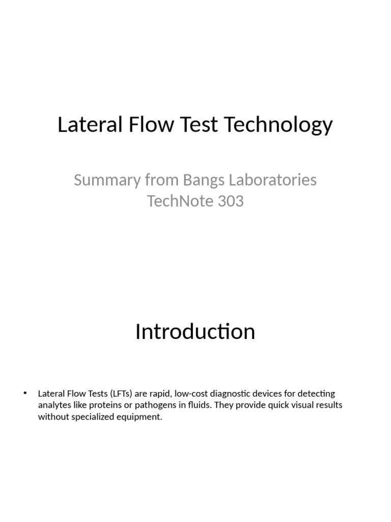 Lateral Flow Test Technology Overview | PDF