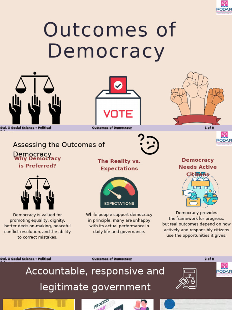 Key Outcomes of Democracy Explained | PDF | Democracy | Political ...