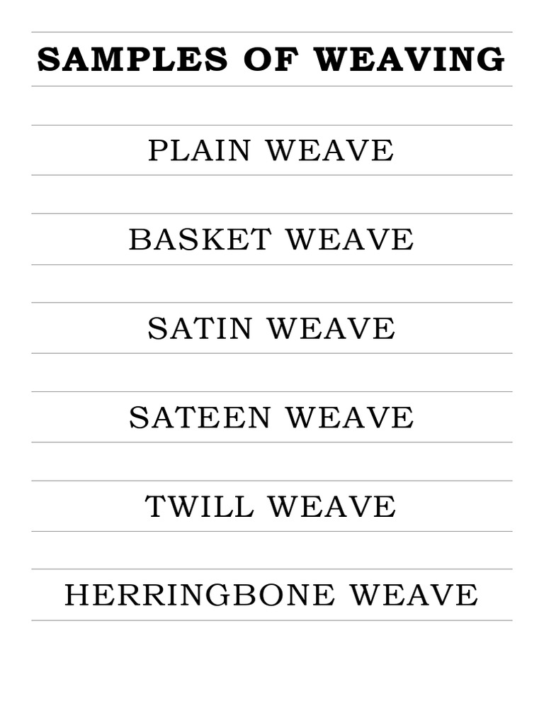 Samples of Weaving | PDF