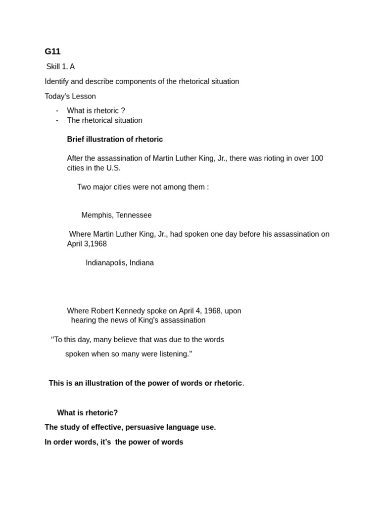 Components of The Rhetorical Situation2 | PDF