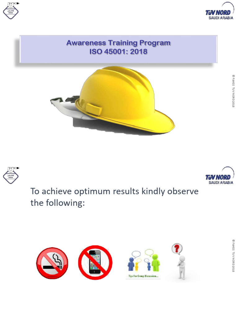 ISO 45001:2018 Awareness Training Guide | PDF | Risk | Audit