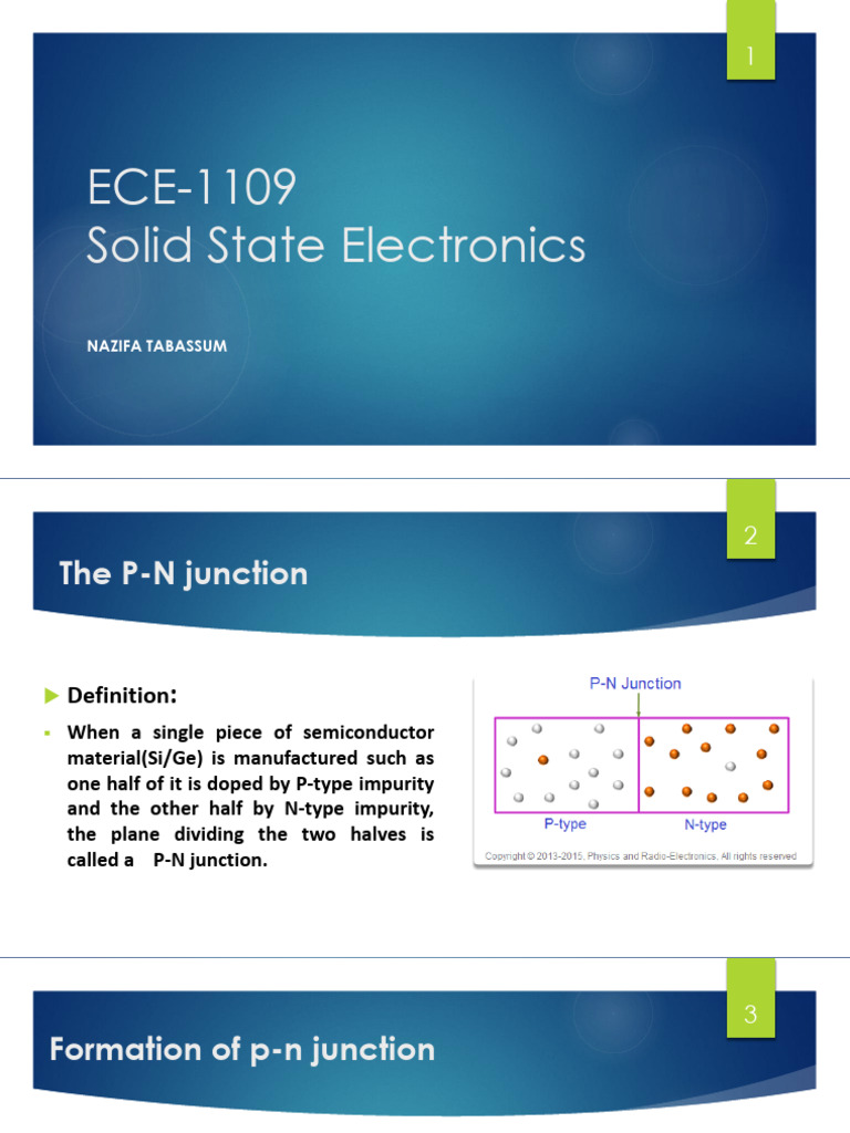 Understanding P-N Junctions in Semiconductors | PDF | P–N Junction ...