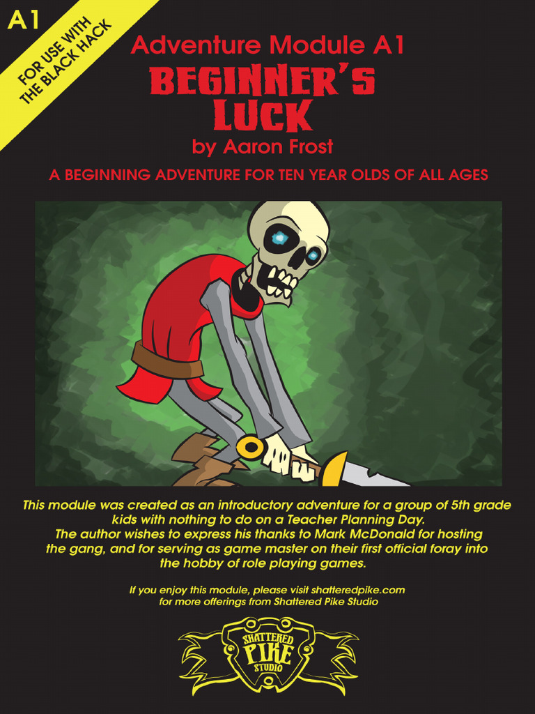 The Black Hack - Adventure Module A1 - Beginner's Luck - Large (2018 ...