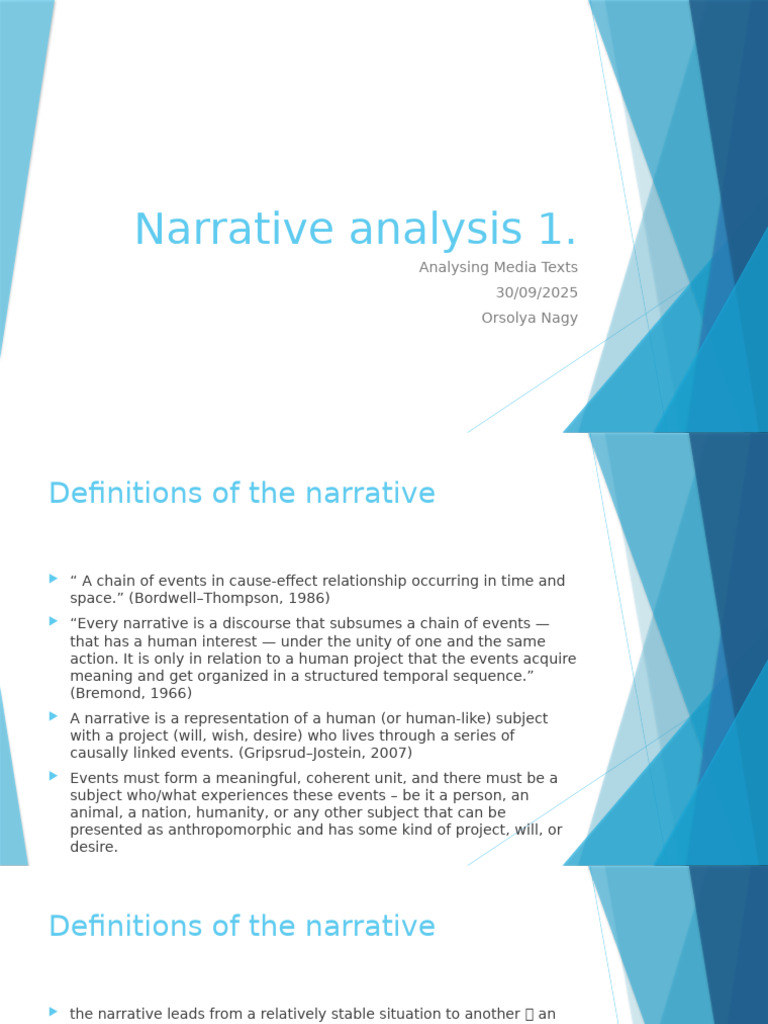 Understanding Narrative Analysis in Media | PDF | Narrative | Plot ...