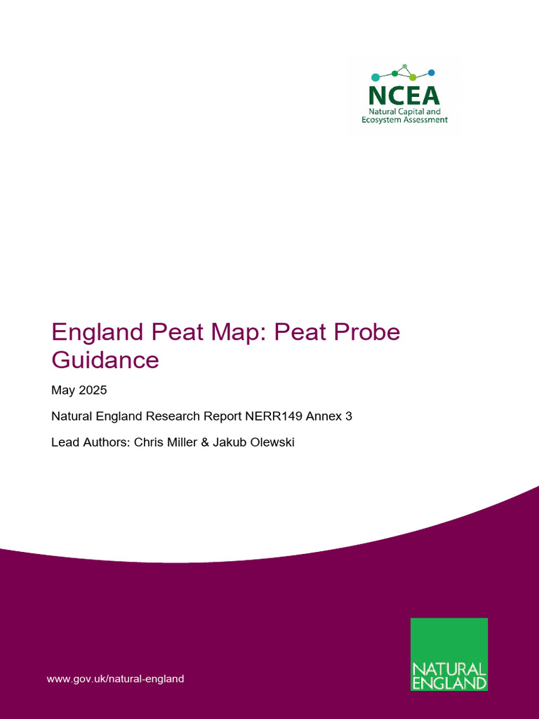 England Peat Map Probe Guidance | PDF | Soil | Peat