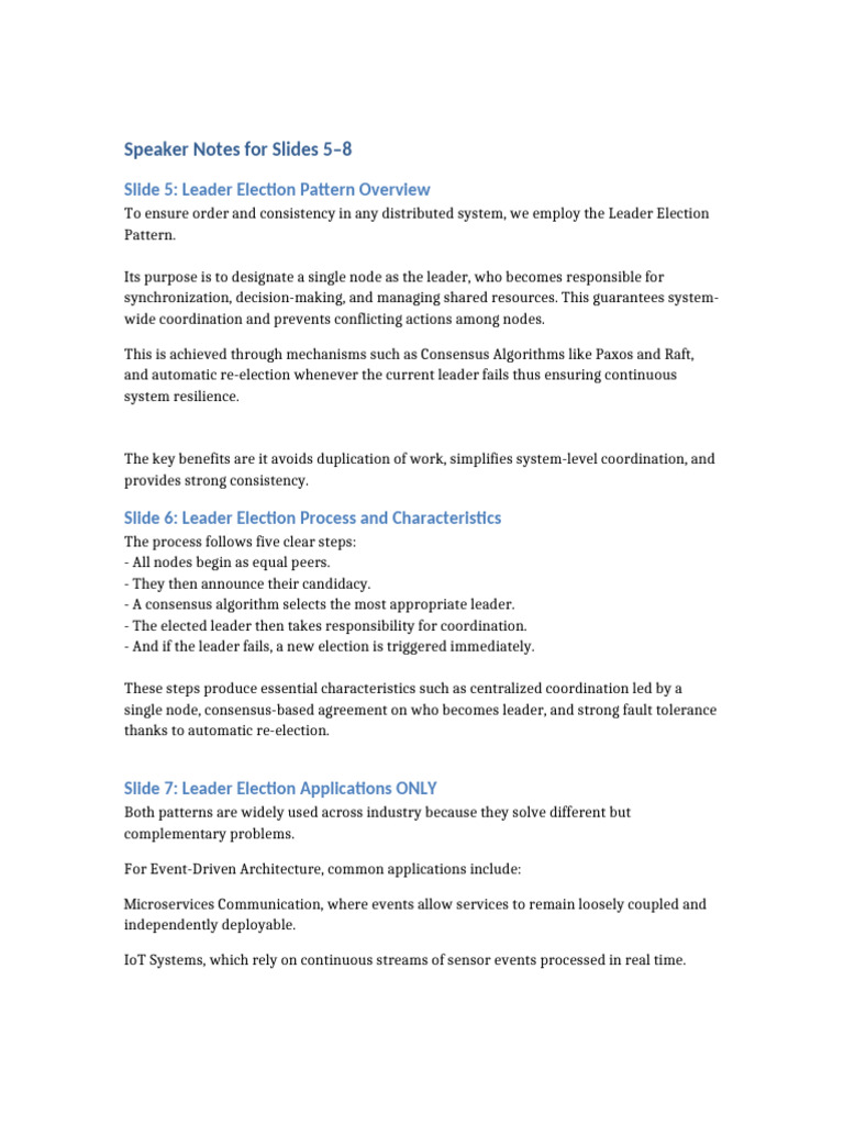 Leader Election Pattern Explained | PDF | Distributed Computing | Computing