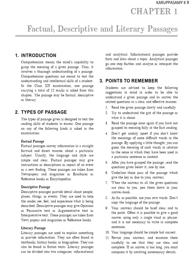 Types of Reading Passages Explained | PDF | Sign Language | English ...